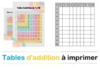 tables d'addition à imprimer